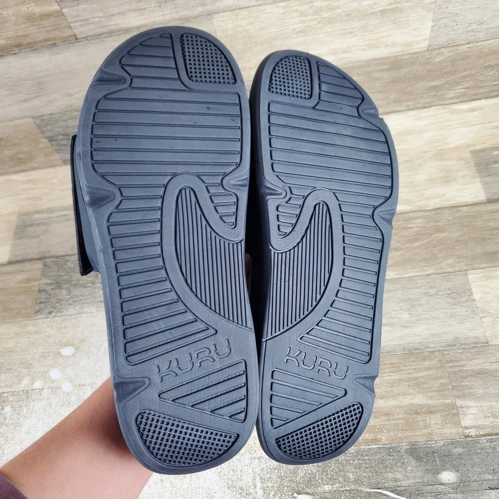 Kuru Moment Mens Slide Sandals Sz 13 M Midnight Blue Pale Lime Platform Slip On‎